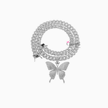 Load image into Gallery viewer, BUTTERFLY CUBAN LINK SET (SILVER)
