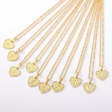 Load image into Gallery viewer, DAINTY HEART LETTER PENDANT
